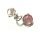 Edelschmiede925 Kinderclips 925/- Glas - Cabochon rosa Glitter 10