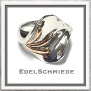 Edelschmiede925 Damenring 925 Silber mit rosé...