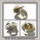 Edelschmiede925 "OstseeLiebe" Silberring mit Strandgut / Glas Ringgröße 64