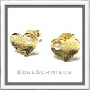 Edelschmiede925 Ohrstecker Herz 925 Silber vergoldet mit...