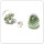Edelschmiede925 Hohlglasperle - Ohrstecker 925 Silber Glitter grün