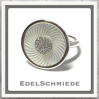 Edelschmiede925 grav. Perlmuttscheibe Ring 925 Silber +...