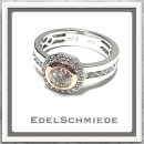 Edelschmiede925 Silberring 925 rhod. mit Zirkonia bicolor...