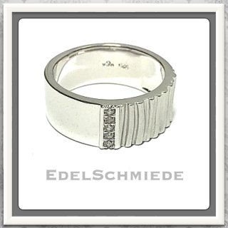 Edelschmiede925 Silber Bandring in 925 mit grober Struktur  Ringgröße 56