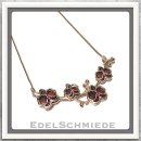 Edelschmiede925 Collier 925 Silber rosé mit Granat Blüten 42 cm