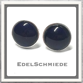 Edelschmiede925 Ohrstecker 925/-  Glascabochon 10mm royal...