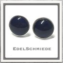 Edelschmiede925 Ohrstecker 925/-  Glascabochon 10mm royal blau