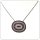 Edelschmiede925 Collier mit ausgefasster Platte 925 Silber rhod