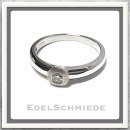 Edelschmiede925 Weißgoldring 585/- mit Brillant 0,1 ct w/si Ringgröße 50