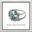 Edelschmiede925 feiner Ring in 925/- Sterling Silber mit Blautopas