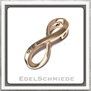Edelschmiede925 Unendlichkeitsacht 925 Silber rosé matt + 3 Bril.