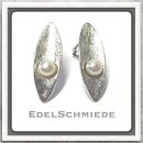 Edelschmiede925 Ohrstecker in 925 Silber rhod. eismatt +...