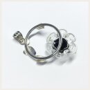 Anhänger 925 Silber Glas Frosch auf Blüte - Unikat