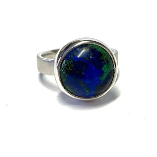 edler Ring in 925/- Sterling Silber mit Amazonit Cabochon #57
