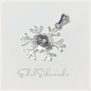 Anhänger 925 Silber Schneeflocken - mattiert + Zirkonia