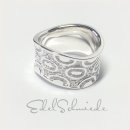 Ring gewellt mit Ornament  in 925/- Sterling Silber #59