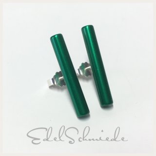 Edelschmiede925 Ohrstecker in eloxiertem Aluminium mit 925/- Silber Stift - grün-