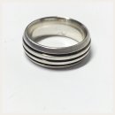 Edelschmiede925 massiver Bandring 925/- Silber teilw geschwärzt matt Ringgröße 58