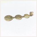 Edelschmiede925 runde Plättchen als Kettenanhänger  in 925 Silber eismatt & vergoldet