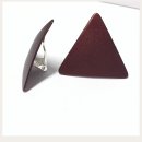 Edelschmiede925 dreieckige Ohrclips aus eloxiertem Aluminium mit 925/- Silber Mechanik - braun -
