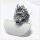 Edelschmiede925 massiver Silberring 925 als Drachenkopf Ringgröße  61 geschwärzt