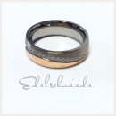 Edelschmiede925 bicolorer Titan Ring + Zirkonia (Memoire...