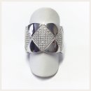 Edelschmiede925 edler, breiter Ring 925 Silber rhod mit Zirkonia Ringgröße 54