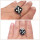 Edelschmiede925 schmaler Silberring 925/- mit schwarzem Glückswürfel   Ringgröße 60