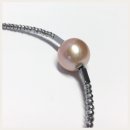 Edelschmiede925 Edelsteinkette Hämatit + echte perle rosa 925/- Silber rhod. 45 cm