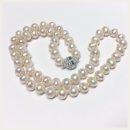 Edelschmiede925 weiße Perlenkette mit...