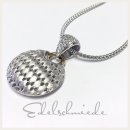 Edelschmiede925 exclusives Collier in 925/- Sterling Silber rhod + 585/- GG  bicolor + Zirkonia 48 cm
