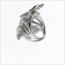 Edelschmiede925 fantastischer Ring in 925/- Sterling Silber rhod. Schmetterlinge Ringgröße 54