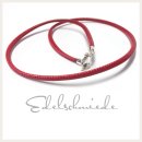 Edelschmiede925 rotes Lederhalsband für Sie und Ihn...