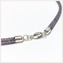 Edelschmiede925 farbiges Lederhalsband für Sie und Ihn mit 925/- Sterling Silber Verschluß 45cm