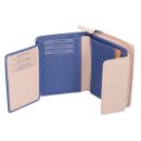 blau-beige Damenreißverschlussbörse, Leder