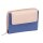 blau-beige Damenreißverschlussbörse, Leder