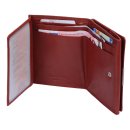 große rote Wiener Schachtel Geldbörse Echt Leder, XXL Kleingeldfach