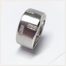 breiter, matter Ring 925 Silber rhod mit Zirkonia #59
