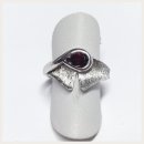 Ginko Ring in 925/- Sterling Silber rhod mit Granat #52