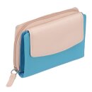 Damen Geldbörse Leder türkis beige –...
