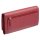 Otario Damen Überschlagbörse lang, mit Reißverschluss, Leder, cherry rot RFID