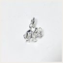 kleiner, niedlicher Elefant als Glücksbringer in 925/- Sterling Silber