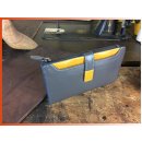 grau-gelbe Reißverschluss-Brieftasche