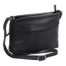 Schwarze Ledertasche mit Reißverschlussfach und...