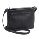 Schwarze Ledertasche mit Reißverschlussfach und...