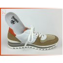 Rieker Sneaker Schnürschuh beige-weiß- orange