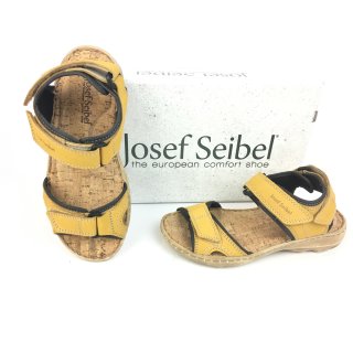 Josef Seibel Damen Sandale maisgelb mit Klettverschlüssen
