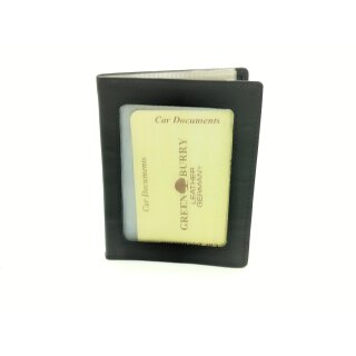 Ausweismappe Leder schwarz großes Sichtfenster viele Fächer Kartenetui Kartenmappe