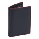Leder Kombibörse schwarz mit rotem Rand Brieftasche