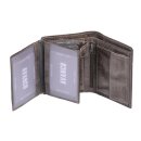 Lederbörse mit RFID-Schutz Herrenbörse Brieftasche hochformat taupe grau